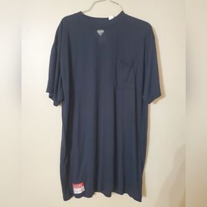 Riverside Fire Resistant HRC 1 Navy Tshirt Pocket XLT Actual Size 2XLARGE .